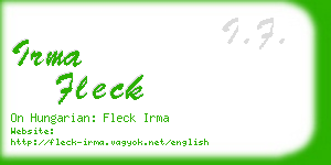 irma fleck business card